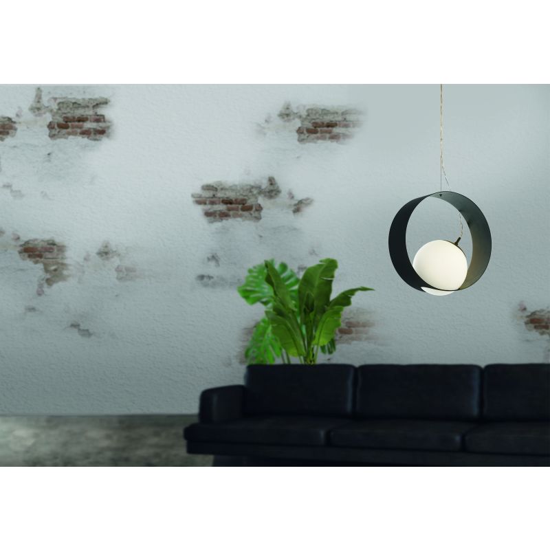 Ceiling Lights - Camaro - Black & White Globe Pendant Eglo-98192 - Camaro - Black & White Globe Pendant