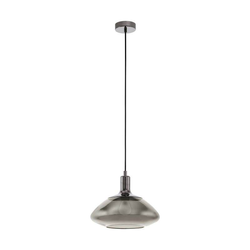 Ceiling Lights - Torrontes - Smoky Glass & Black Nickel Single Pendant Eglo-98291 - Torrontes - Smoky Glass & Black Nickel Single Pendant