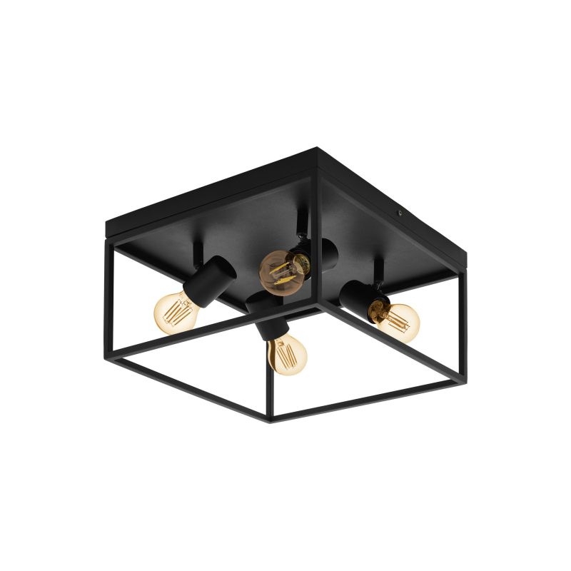 Eglo-98334 - Silentina - Black 4 Light Lantern Ceiling Lamp