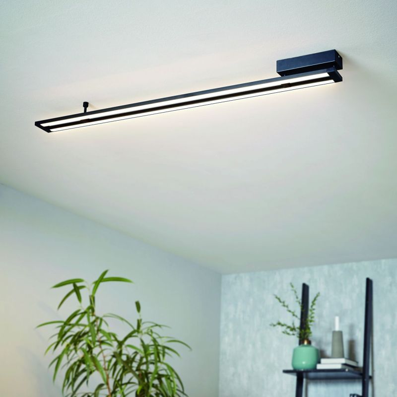 Ceiling Lights - Amontillado - LED White & Black Linear Flush Eglo-98491 - Amontillado - LED White & Black Linear Flush