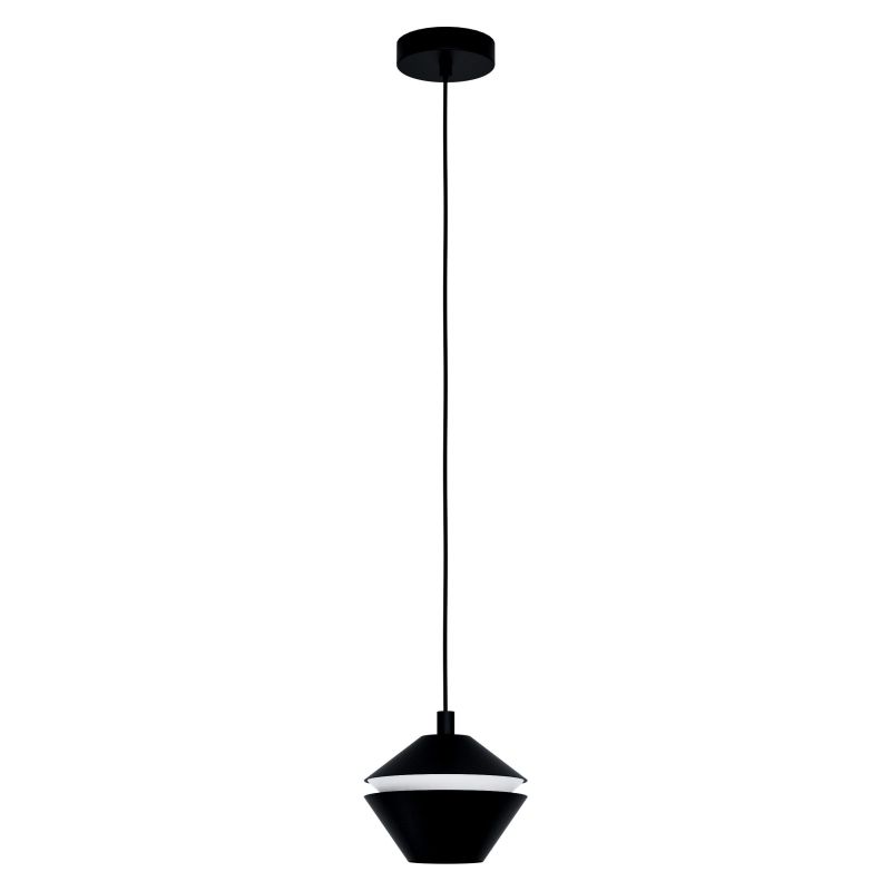 Ceiling Lights - Perpigo - Black & White Single Pendant Eglo-98681 - Perpigo - Black & White Single Pendant