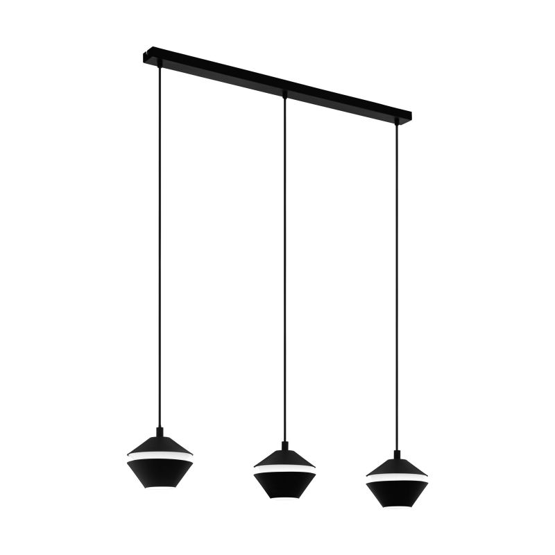 Kitchen Lights - Perpigo - Black & White 3 Light over Island Fitting Eglo-98682 - Perpigo - Black & White 3 Light over Island Fitting