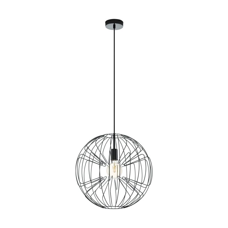 Ceiling Lights - Okinzuri - Black Globe Single Pendant Eglo-98688 - Okinzuri - Black Globe Single Pendant