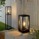 Eglo-98715 - Cascinetta - Black & Clear Glass Lantern Big Post
