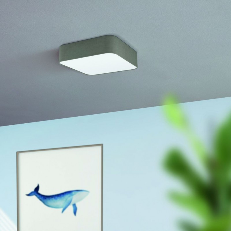 Ceiling Lights - Pasteri Square - Grey & White Diffuser 5 Light Square Flush Eglo-99092 - Pasteri Square - Grey & White Diffuser 5 Light Square Flush