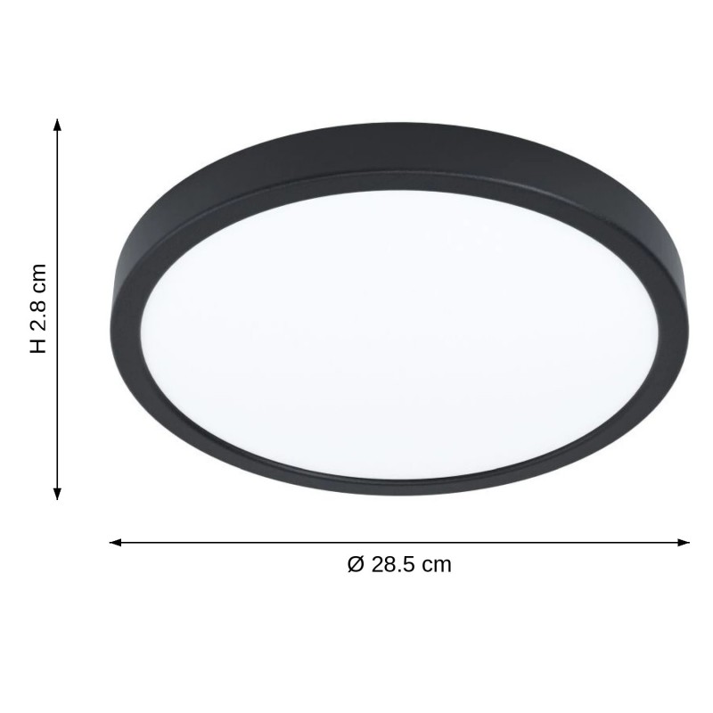 Eglo-99267 - Fueva 5 - Black LED Ceiling Lamp with White Diffuser Ø 28.5 cm