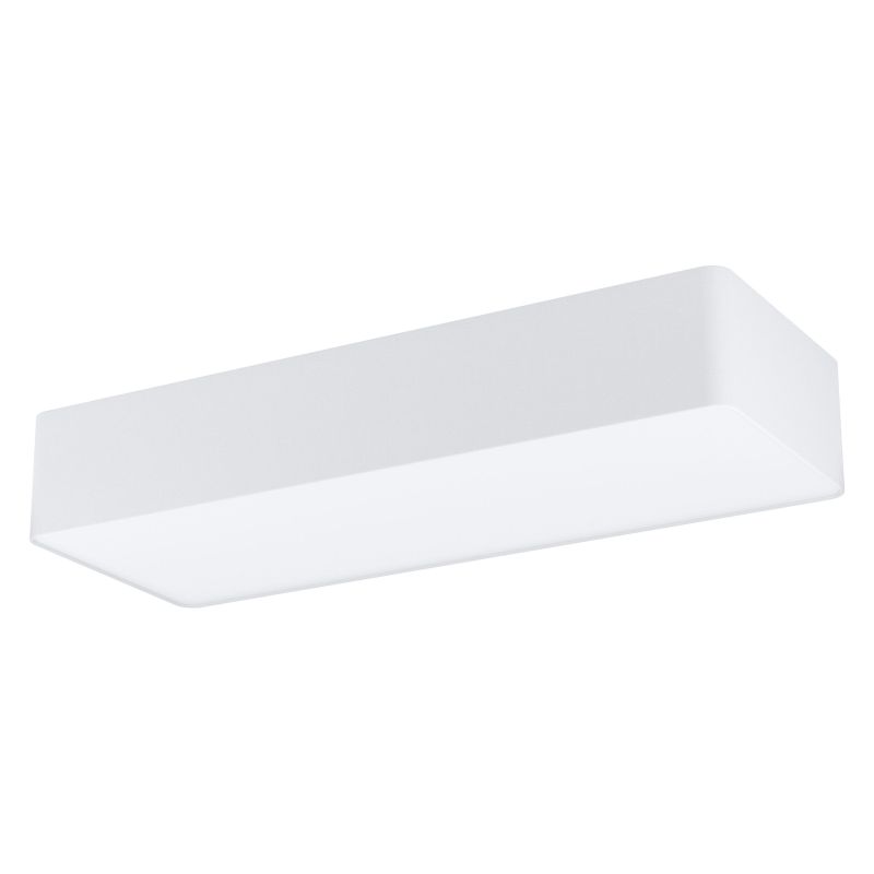 Ceiling Lights - Posaderra - White Fabric & White Diffuser 3 Light Rectangle Flush Eglo-99298 - Posaderra - White Fabric & White Diffuser 3 Light Rectangle Flush