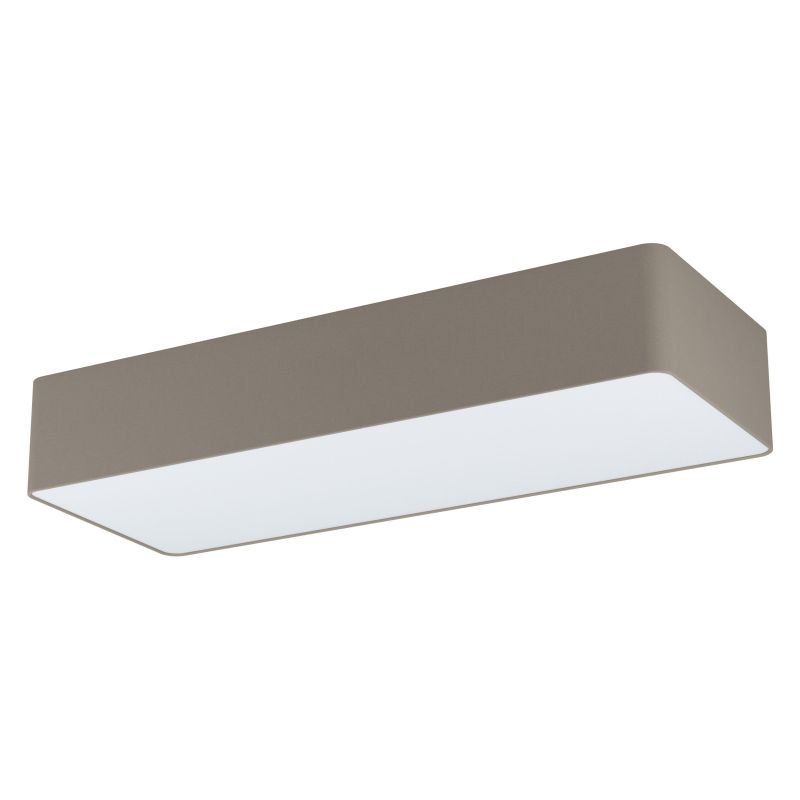 Ceiling Lights - Posaderra - Taupe & White Diffuser 3 Light Rectangle Flush Eglo-99301 - Posaderra - Taupe & White Diffuser 3 Light Rectangle Flush