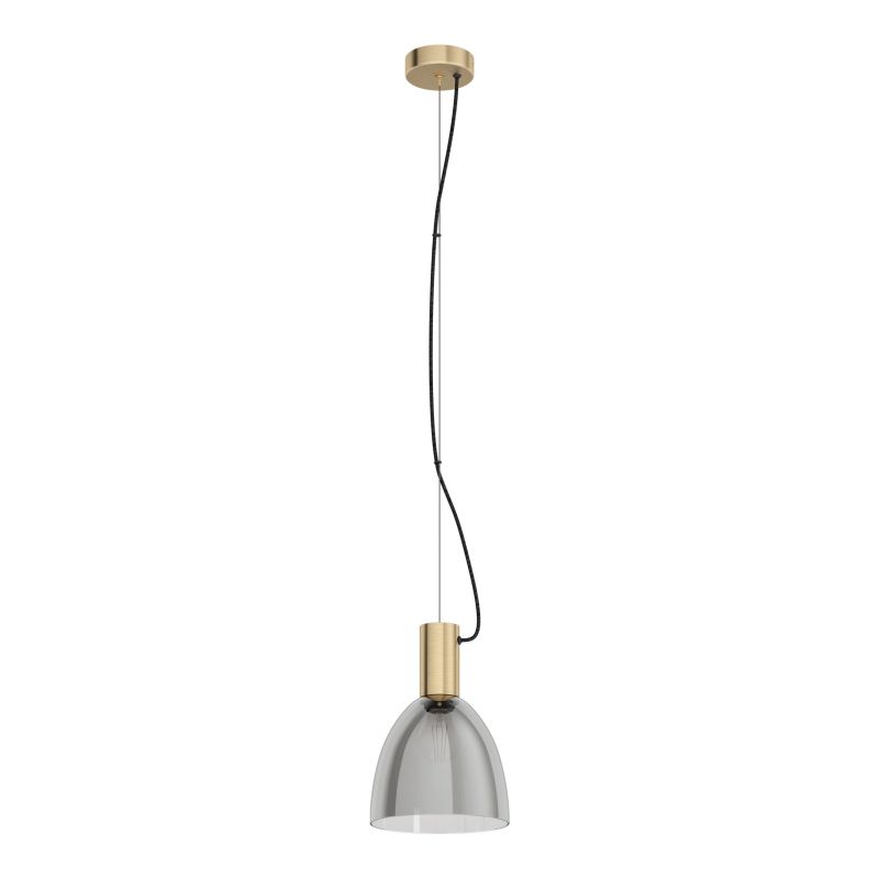 Ceiling Lights - Lebalio - Smoky Glass & Bronzed Single Pendant Eglo-99313 - Lebalio - Smoky Glass & Bronzed Single Pendant