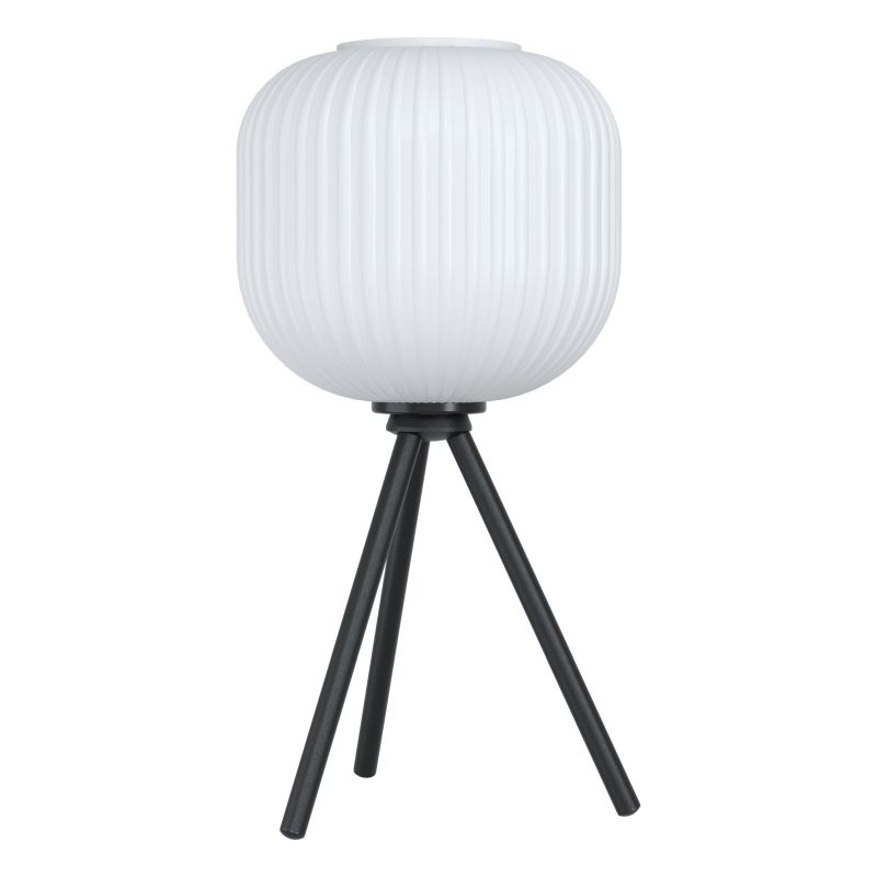 Table & Floor Lamp - Mantunalle - White Ribbon Glass with Black Table Lamp Eglo-99369 - Mantunalle - White Ribbon Glass with Black Table Lamp