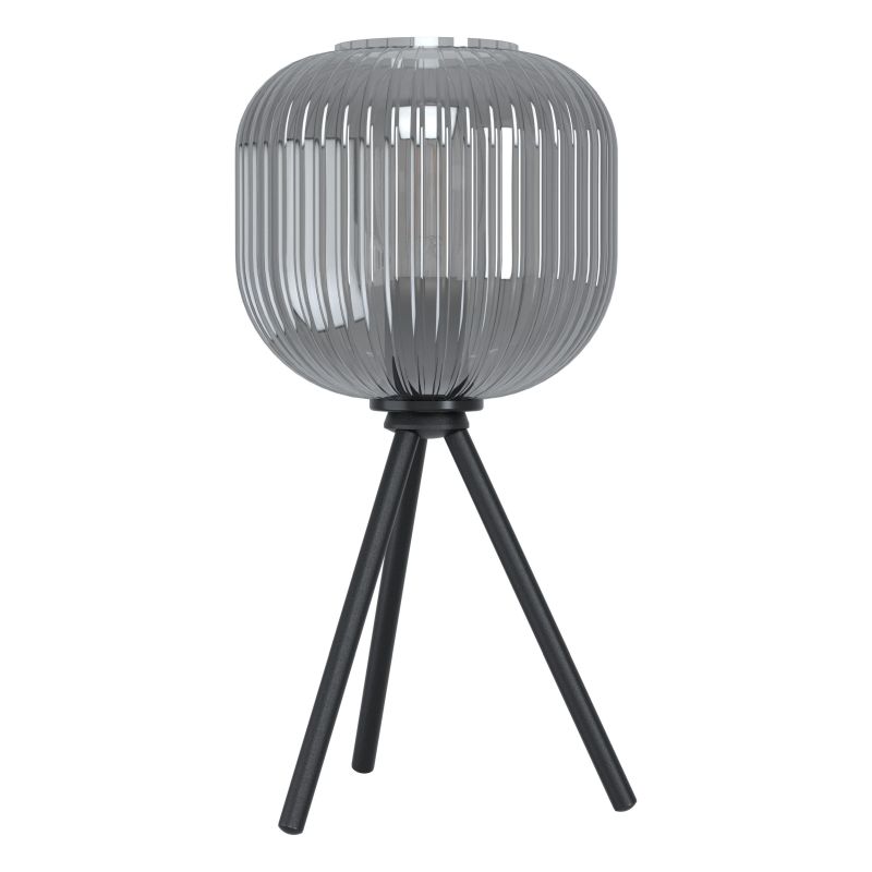 Table & Floor Lamp - Mantunalle 1 - Smoky Ribbon Glass with Black Table Lamp Eglo-99374 - Mantunalle 1 - Smoky Ribbon Glass with Black Table Lamp