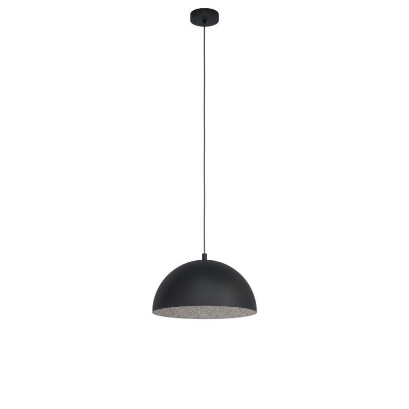 Ceiling Lights - Gaetano 1 - Small Black with Grey Inside Single Pendant Eglo-99451 - Gaetano 1 - Small Black with Grey Inside Single Pendant