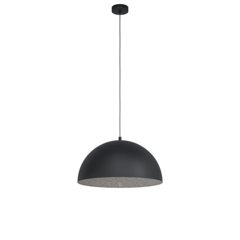 Ceiling Lights - Gaetano 1 - Big Black with Grey Inside Single Pendant Eglo-99452 - Gaetano 1 - Big Black with Grey Inside Single Pendant