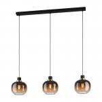 Oilella - Black 3 Light over Island Fitting with Ombre Glasses Oilella - Black 3 Light over Island Fitting with Ombre Glasses