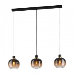 Oilella - Black 3 Light over Island Fitting with Ombre Glasses Oilella - Black 3 Light over Island Fitting with Ombre Glasses