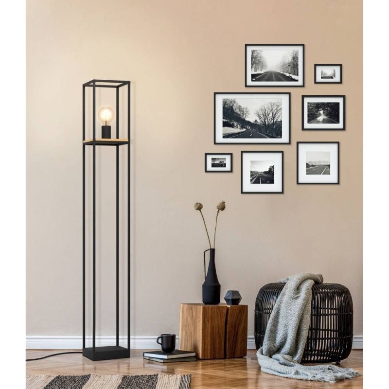 Eglo-99798 - Libertad - Black & Wood Floor Lamp