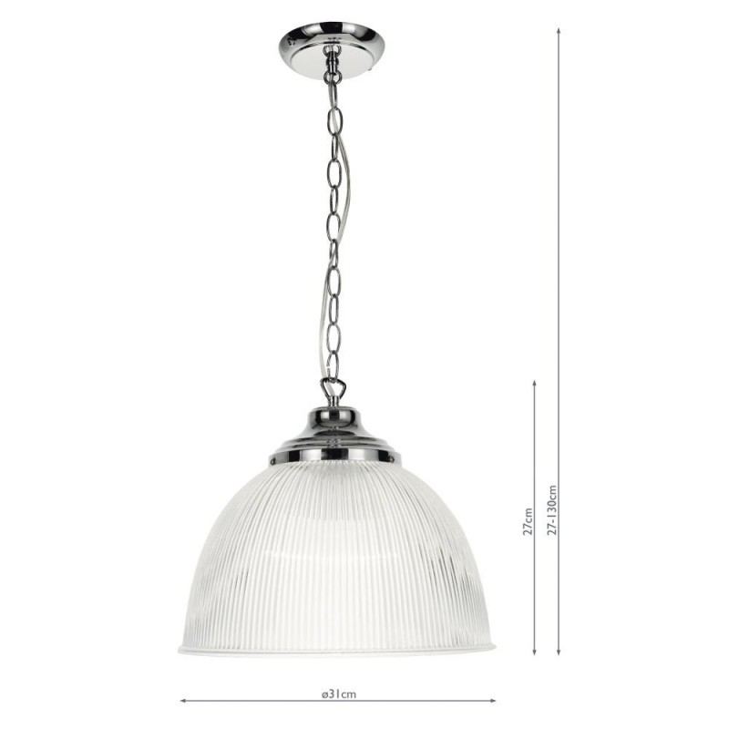 Dar_Vol3-EDN0108 - Edna - Clear Ribbed Glass & Polished Chrome Pendant