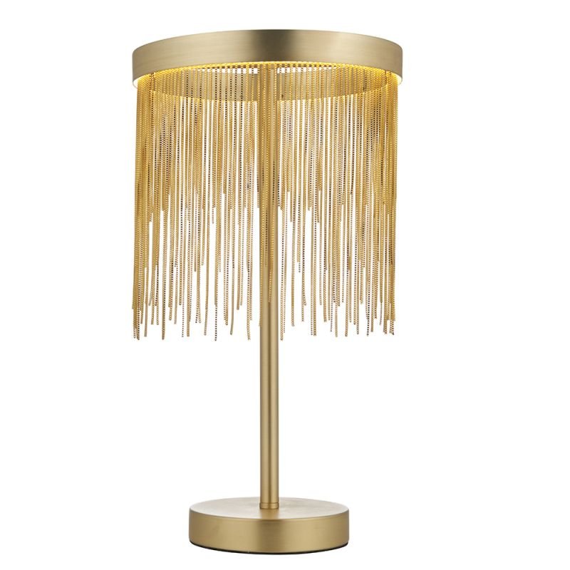 Endon-92177 - Zelma - LED Satin Gold Ring & Delicate Chains Table Lamp