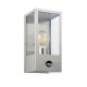 Endon-96088 - Oxford - Brushed Stainless Steel & Clear Glass Lantern PIR Wall Lamp