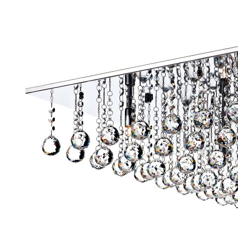 Dar-ABA4750 - Abacus - Square Chrome With Clear Droppers 8 Light Flush