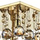 Crystal & Acrylic - Abacus - Square Gold With Amber Droppers 4 Light Flush Dar-ABA5240 - Abacus - Square Gold With Amber Droppers 4 Light Flush