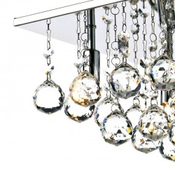 Abacus - Chrome 4 Light Flush with Clear Droppers Abacus - Chrome 4 Light Flush with Clear Droppers
