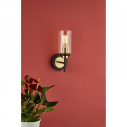 Abel - Black & Antique Brass Wall Lamp with Clear Glass Abel - Black & Antique Brass Wall Lamp with Clear Glass