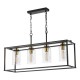 Dar-ABE8454 - Abel - Black & Antique Brass 4 Light over Island Fitting with Clear Glass