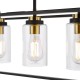 Dar-ABE8454 - Abel - Black & Antique Brass 4 Light over Island Fitting with Clear Glass