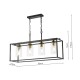 Dar-ABE8454 - Abel - Black & Antique Brass 4 Light over Island Fitting with Clear Glass