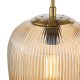 Dar-ABR0106 - Abrielle - Brushed Bronze Pendant with Amber Ribbed Glass