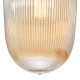 Dar-ABR0106 - Abrielle - Brushed Bronze Pendant with Amber Ribbed Glass