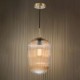 Dar-ABR0106 - Abrielle - Brushed Bronze Pendant with Amber Ribbed Glass