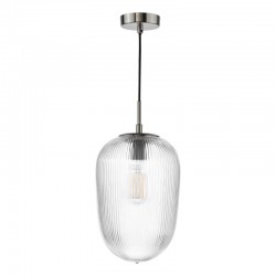 Abrielle - Polished Nickel Pendant with Ribbed Glass Abrielle - Polished Nickel Pendant with Ribbed Glass