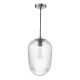 Dar-ABR0108 - Abrielle - Polished Nickel Pendant with Ribbed Glass