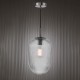 Dar-ABR0108 - Abrielle - Polished Nickel Pendant with Ribbed Glass