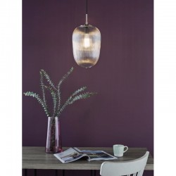 Abrielle - Polished Nickel Pendant with Ribbed Glass Abrielle - Polished Nickel Pendant with Ribbed Glass