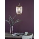 Dar-ABR0108 - Abrielle - Polished Nickel Pendant with Ribbed Glass