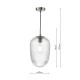 Dar-ABR0108 - Abrielle - Polished Nickel Pendant with Ribbed Glass