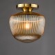 Dar-ABR5206 - Abrielle - Brushed Bronze Semi Flush with Amber Ribbed Glass