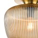 Dar-ABR5206 - Abrielle - Brushed Bronze Semi Flush with Amber Ribbed Glass