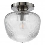 Abrielle - Polished Nickel Semi Flush with Ribbed Glass Abrielle - Polished Nickel Semi Flush with Ribbed Glass
