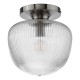 Dar-ABR5208 - Abrielle - Polished Nickel Semi Flush with Ribbed Glass