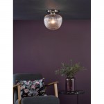 Abrielle - Polished Nickel Semi Flush with Ribbed Glass Abrielle - Polished Nickel Semi Flush with Ribbed Glass