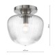 Dar-ABR5208 - Abrielle - Polished Nickel Semi Flush with Ribbed Glass