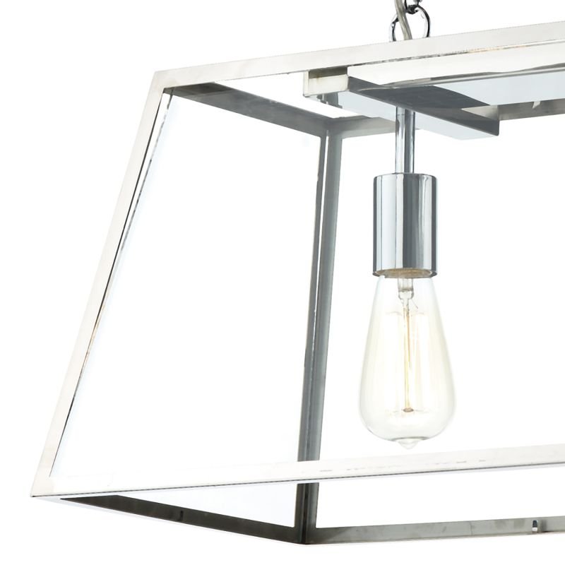 Dar-ACA0344 - Academy - Stainless Steel with Clear Glass 3 Light over Island Fitting