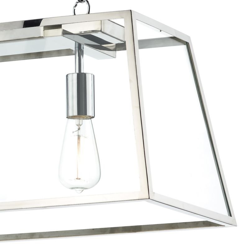 Dar-ACA0344 - Academy - Stainless Steel with Clear Glass 3 Light over Island Fitting