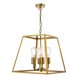 Academy - Natural Brass 4 Light Lantern Pendant Academy - Natural Brass 4 Light Lantern Pendant