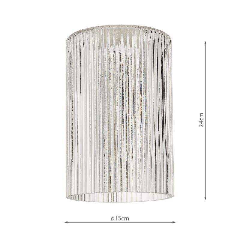 Dar-ACC869 - Accessory - Shade Only - Ribbed Clear Glass
