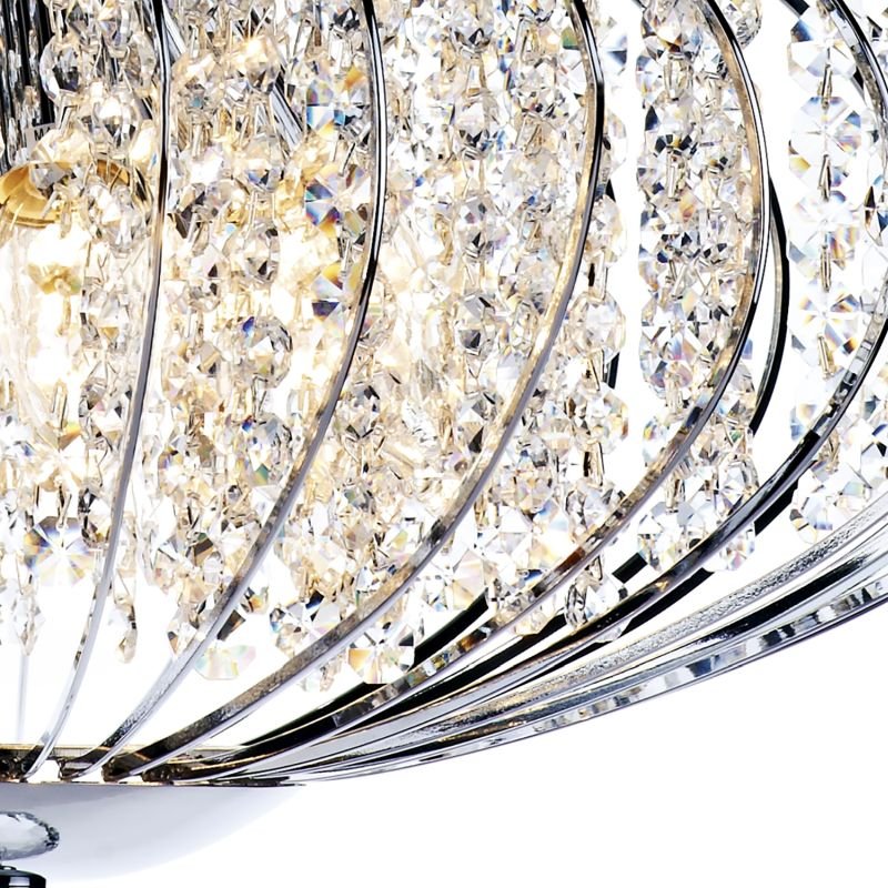 Crystal & Acrylic - Adriatic - Crystal Glass Beads with Chrome 5 Light Pendant Dar-ADR0550 - Adriatic - Crystal Glass Beads with Chrome 5 Light Pendant